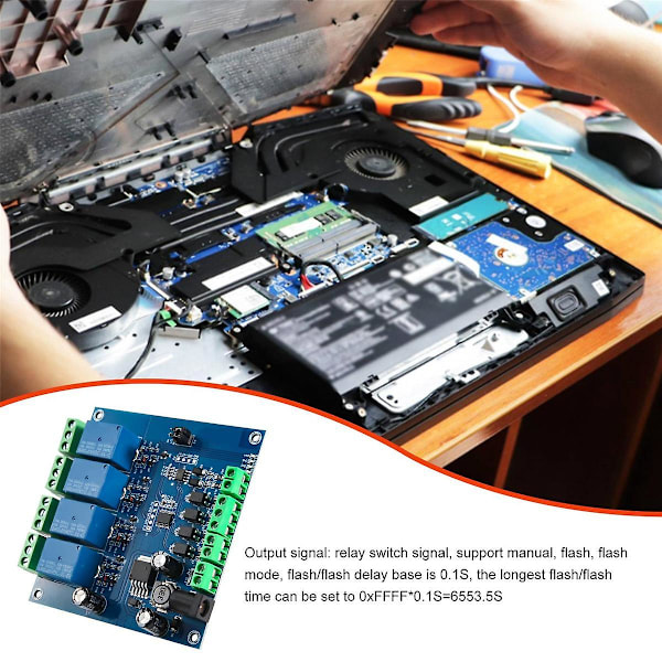 Modbus RTU 4-kanavainen relemoduuli 7-24V relemoduulikytkin RS485/TTL-tulo ja -lähtö käänteisen suojauksen kanssa