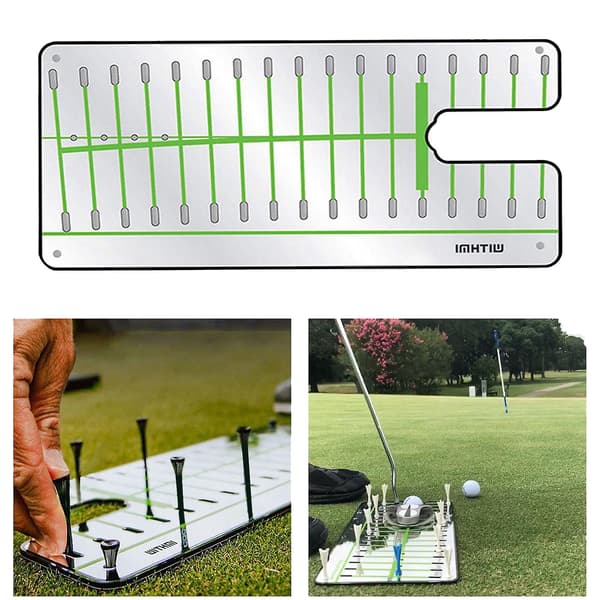 Golf Putting Alignment Spegelövningshjälp Undervisningsutrustning Posthållare för Kontor inomhus Hem