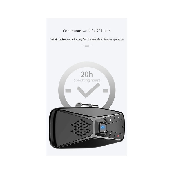 Bluetooth autosarja Handsfree-kaiutinpuhelin Langaton mikrofonilla Bluetooth 5.0 Automaattinen sammutus