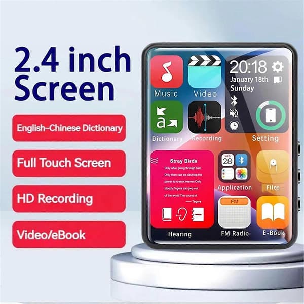 2.4 Tommer Fuld Skærm Touch Mp3 Afspiller med 4GB Hukommelse