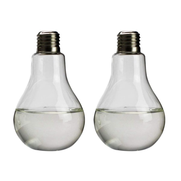 2x Transparent Glas glödlampa Form Bordsvas för växter Blommor Hemma Trädgård Bröllopsdekoration