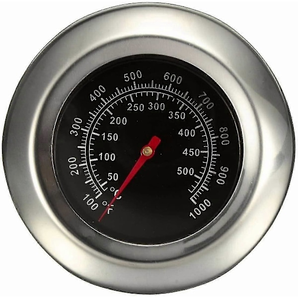 Ovnstermometer i rustfritt stål med eksplosjonssikkert glass - Enkel installasjon, passer alle grilltermometre