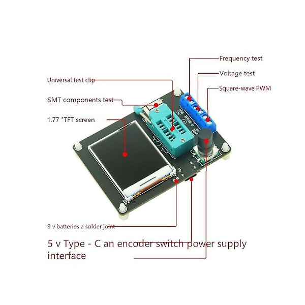 Gm328a Transistor Tester Digital Multimeter Elektrisk Kapasitans Meter Diode Triode Motstand Test