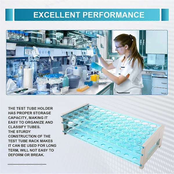 3 st 18mm 50-brunnars förvaringsbricka Laboratorierörställ Teströrställ Centrifugrörställ