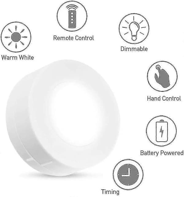 LED Skaplys med Fjernkontroll, 3 stk Skapbelysning
