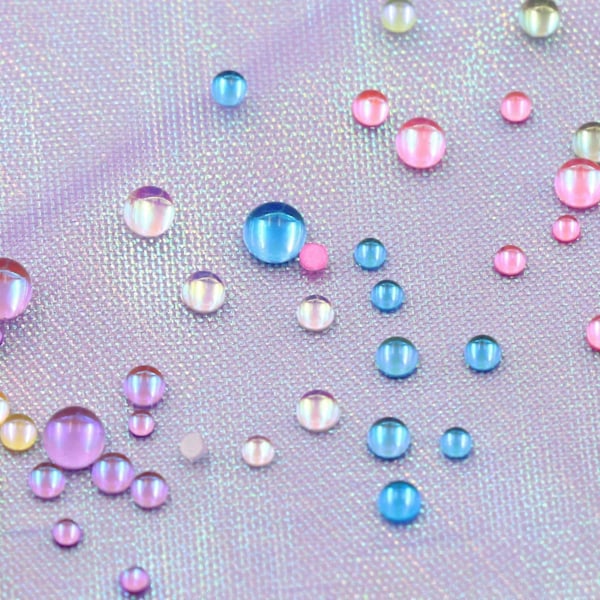 Nagelkonst Smycken Sjöjungfru Pärla Transparent Halvrund Pärla Nagel Smycken Strass