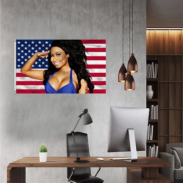 90x150 cm Nicki Minaj Rapper Sexet Amerikansk Flag