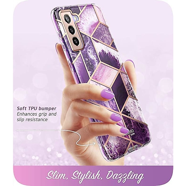 Serie Etui for Samsung Galaxy S22 5g, Slank Full-body Stilig Beskyttende Etui Uten Innebygd Skjermbeskytter (marmor)