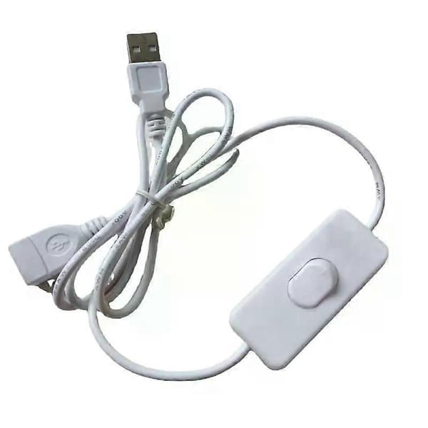 100 cm USB-kabel forlængerledning med ON/OFF-kontakt USB-kabel forlænger Toggle USB-strømforsyningsledning Holdbare adaptertilbehør 304 White A9