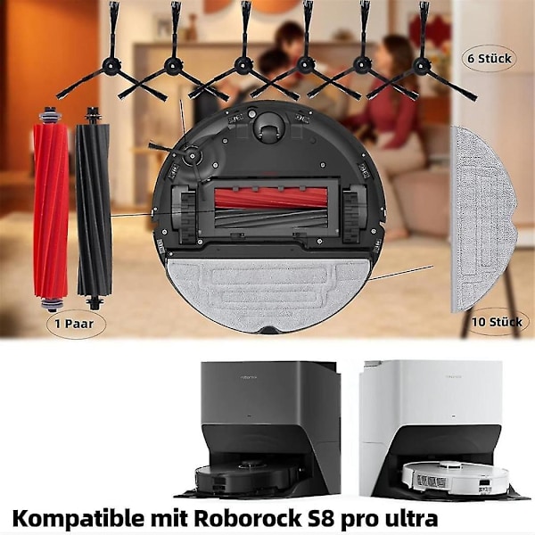 For S8 S8 Pro Ultra S8+ Reservedeler Hovedsidebørster Moppekluter Hepa-filtre Støvposer Erstatning