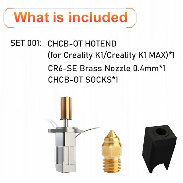 CHCB-OT Hotend Päivitetty KIT K1 HOTEND Sprite-ekstruuderille Creality K1 3D-tulostimelle Creality K1 Max CR-M4-tulostimelle (B)