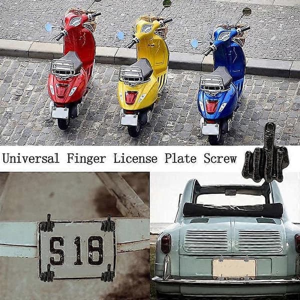 4 st Mittfingerbultar Nummerplåtsskruvar Nummerplåtslock För Bilskylt Motorcykelskruvar Ersättningskit
