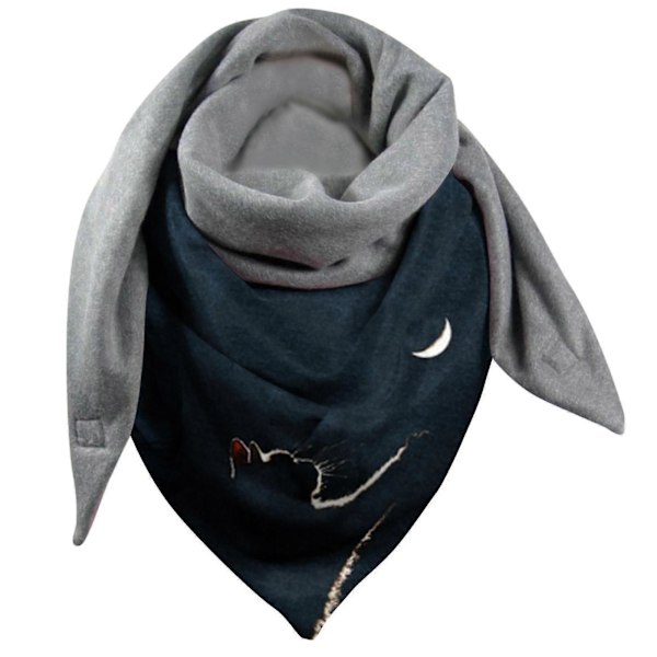 Mote Vinter Dame Trykk Knapp Myk Wrap Casual Varme Skjerf Sjal