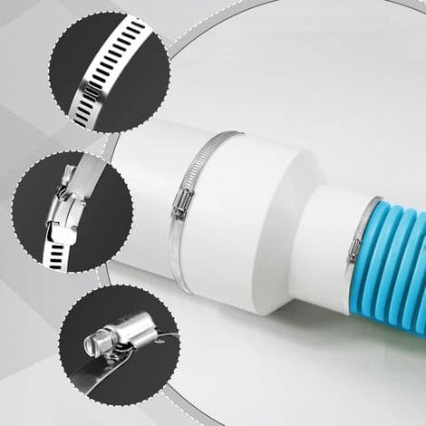 150 mm til 100 mm afløbsrørsadapter, rund røradapter med 2 rustfri stålklemmer, rørfitting til ventilationssystem, ventilationskanal