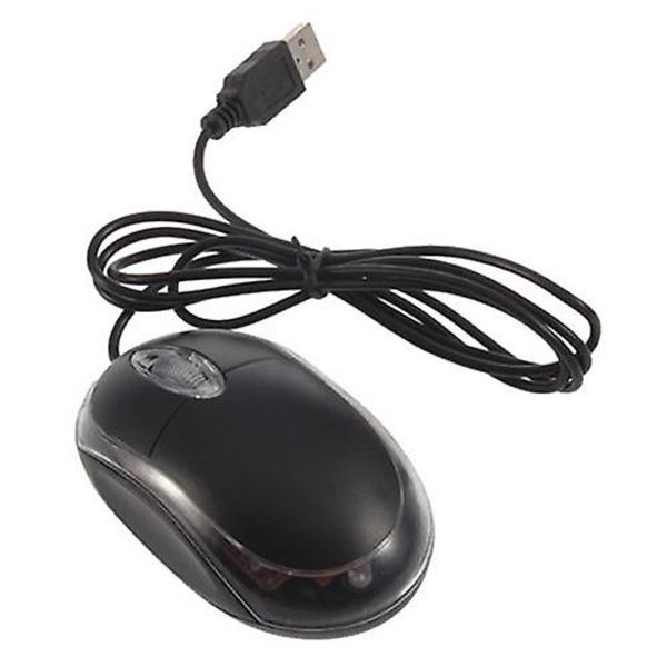 USB sort kablet optisk lys rullehjul mus til computer PC bærbar