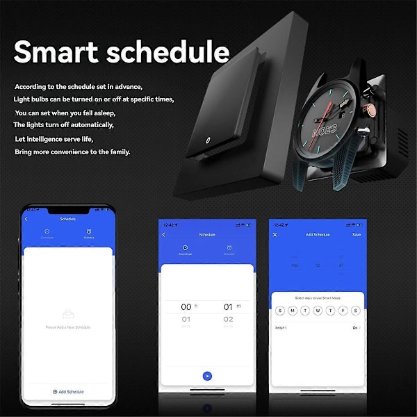 Tuya WiFi Smart Lysbryter Dimmerbryter Smart Life APP Fjernkontroll Fungerer med Alexa Hvit