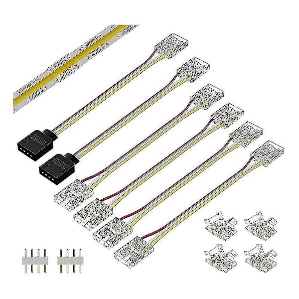 10mm Koblinger for CCT Justerbar COB LED Strip Lys 3-Pols Loddefrie Terminal Forlengelsestilkobling