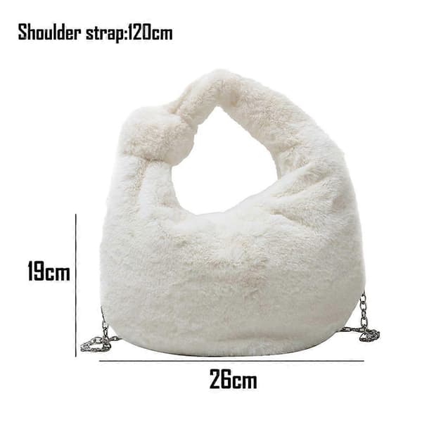 Vinter Plysj Dumpling Bag Moteveske Bærbar Oppbevaringspose - Stil 1