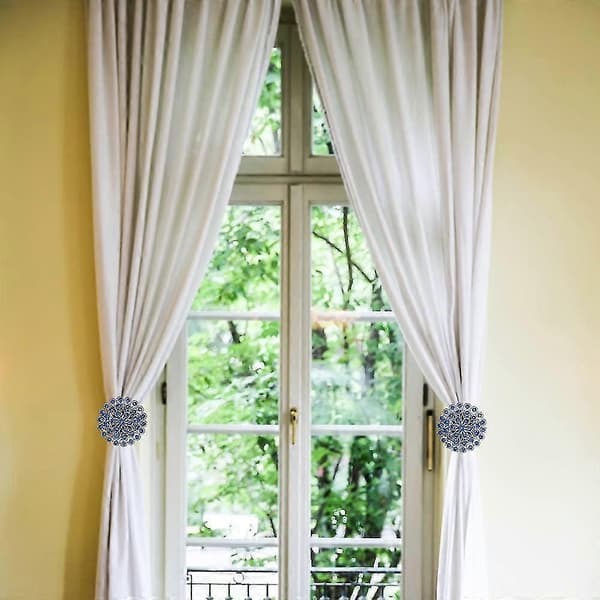 Gardin Tie Backs Magnetisk 2 Pak 32 Krystaller Fleksibel Gardin Tiebacks Reb