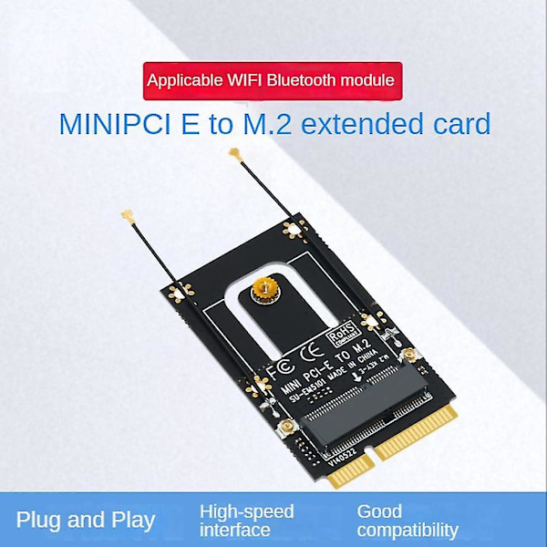 M.2 Ngff til Mini Pci-e Adapter Konverter Udvidelseskort M2 Key Ngff E Interface til M2 Trådløs Blu
