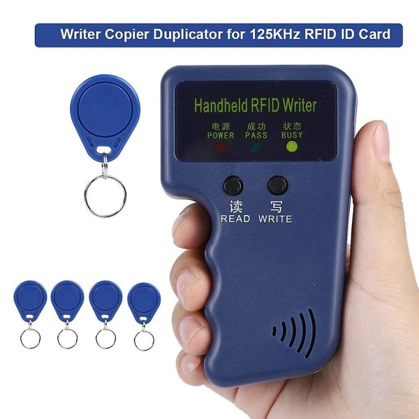 Håndholdt 125kHz RFID ID-kortleser for adgangskontroll med 5 etiketter Støtter EM4100/em410x