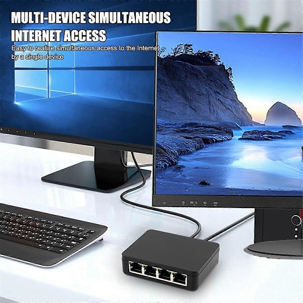 Ethernet Splitter Adapter til PC Laptop Netværk RJ45 Kabel LAN Netværk Internet 1 til 4 Veje 1000Mbp