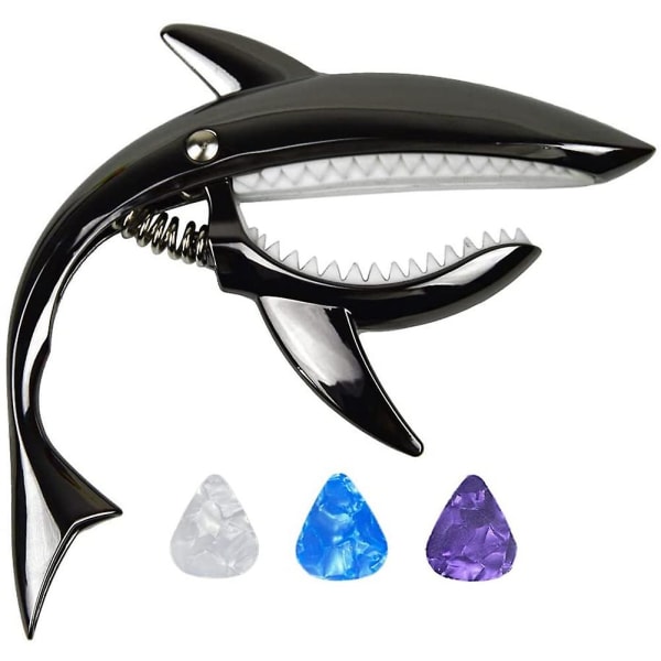 Shark Gitarre Capo Zink Legering Capo For Akustisk Elektrisk Klassisk Gitarer Og Bass Ukulele Capo Wit