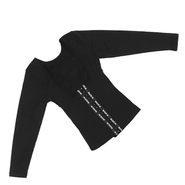 Svart XXL Långärmad Andningsbar Midjetränare Shapewear för Kvinnor - Bantande Kroppsformande Tränare