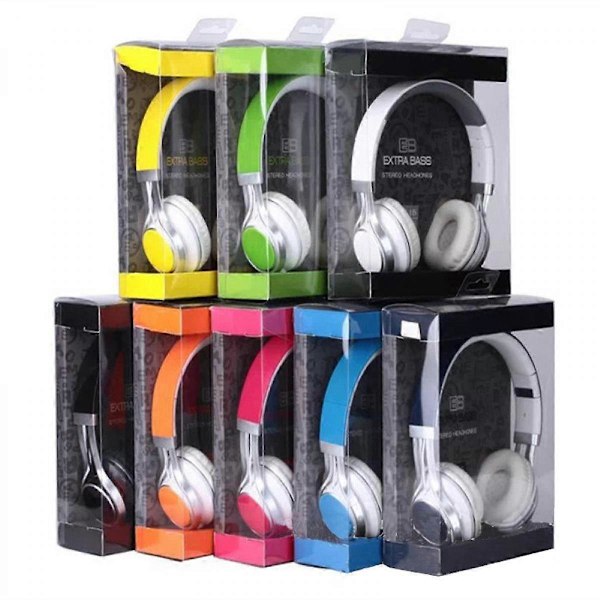 Datorheadset med sladdkontroll, mobiltelefon, universell musik, tecknad film, spelheadset