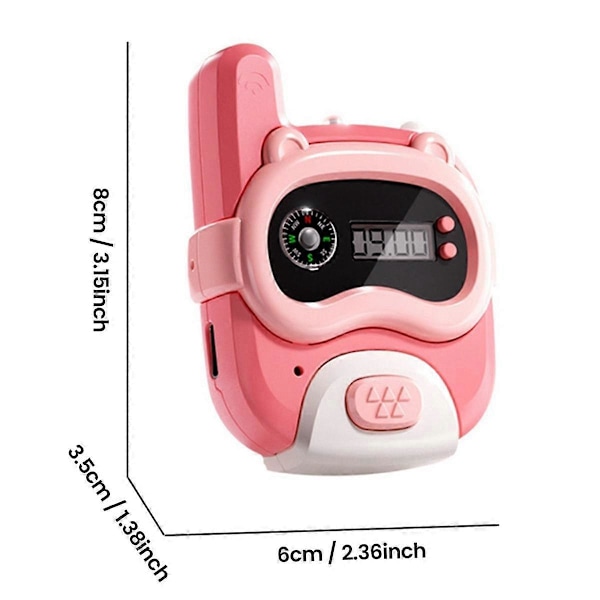Walkie Talkie -lapsekello 800M Mini Kompassi USB-lataus Koulu Ulkoilma Viestintä Lapset Educa
