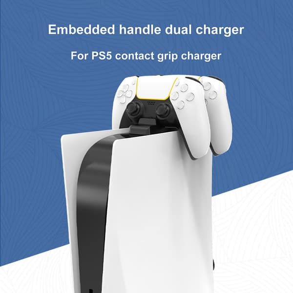 Gamepad Laderstasjon Smart Beskyttelse Høy Effektivitet Praktisk Sikkerhet 5.28V/2.8A Spillkomponent Tilbehør Kontakt Game Controller Lader for