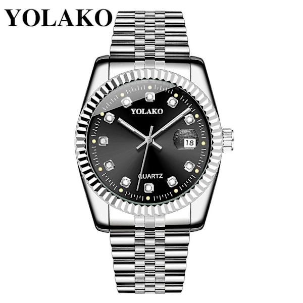 Yolako Herr Casual Quartz Armbandsur i Rostfritt Stål Analog Klocka