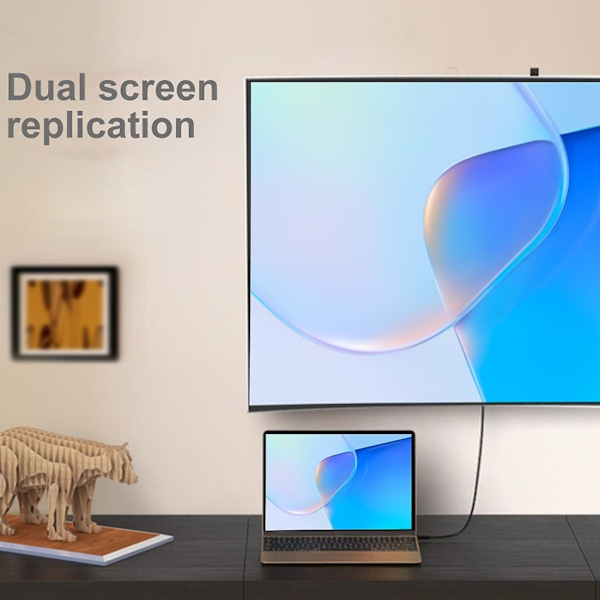 1,8 m Type-C - DP/HDMI-yhteensopiva kaapeli, tukee 4K@60Hz korkeaa resoluutiota, musta PVC USB 3.1 DisplayPort-muuntimen sovitinkaapeli tietokoneen lisävaruste