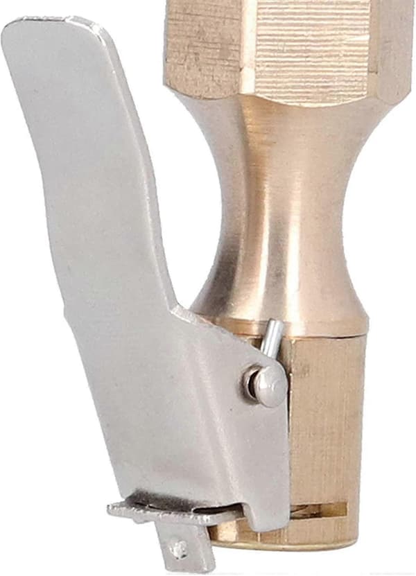 Luftchuck Mässing Däckpump Låsande Chuck Luftkompressor Pump Adapter (guld) (1st)