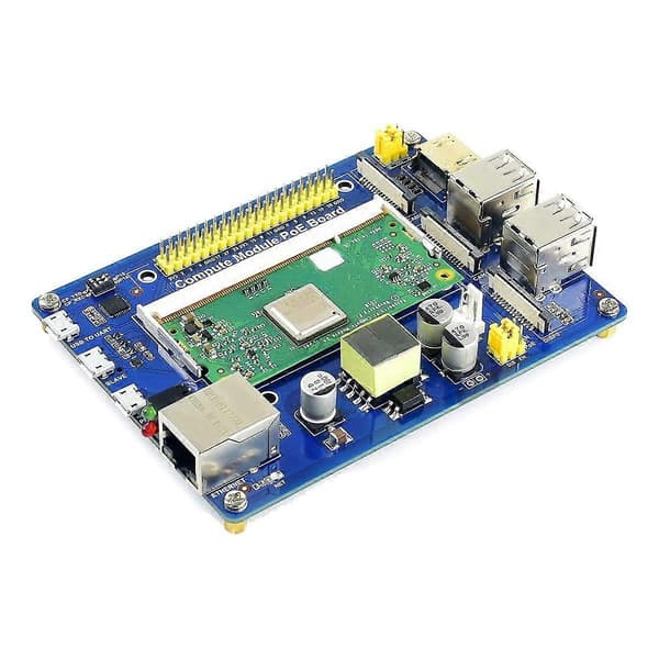 Compute Module IO-kort med PoE-funksjon, Composite Breakout Board for CM3 / CM3L / CM3+ / CM3+L