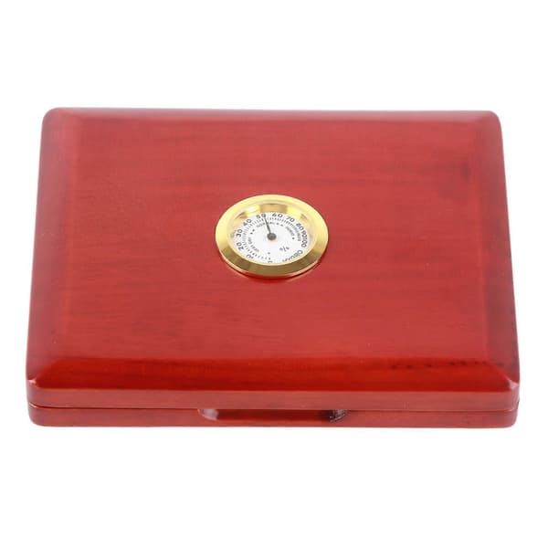 Saksofon Klarinett Reed Etui Solid Tre 5?Reed Oppbevaringsboks med Hygrometer