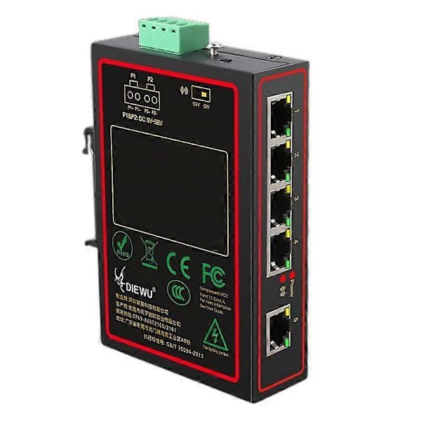 Netværk Switch 5 Porte, RJ45 Netværk Switch Splitter Vælger, Metal til Skal