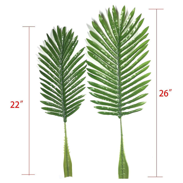 5 Pack palmeblade Falske kunstige planteblade, grøn 22 tommer