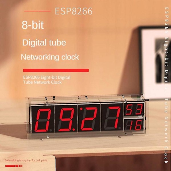 Esp8266 Wifi Klokke Nettverkstidsinnstilling Digitalt Display Led Dot Klokke Rød Grønn Tidsvisning