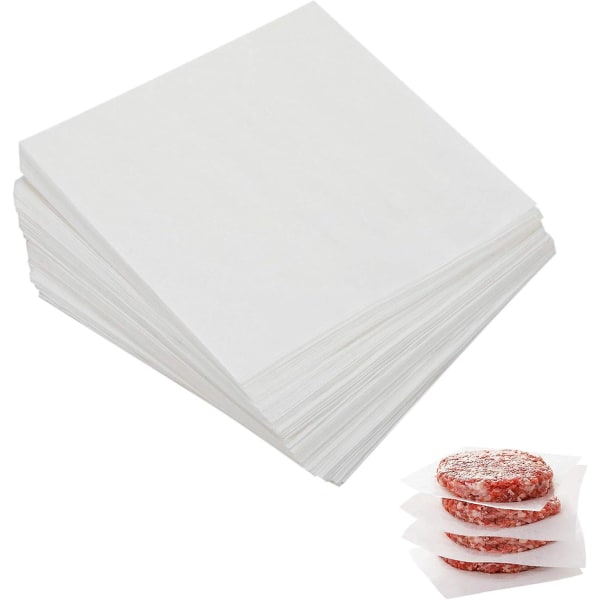 Pergamentpapir firkanter - 4x4 tommer, sæt på 300, nonstick forskåret firkantet bagepapir til burgere, småkager og mere