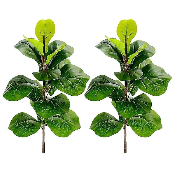 Kunstige planter Fiddle Leaf Fig Faux Ficus Lyrata træ falske grønne buske grønt til have Porc (haoyi