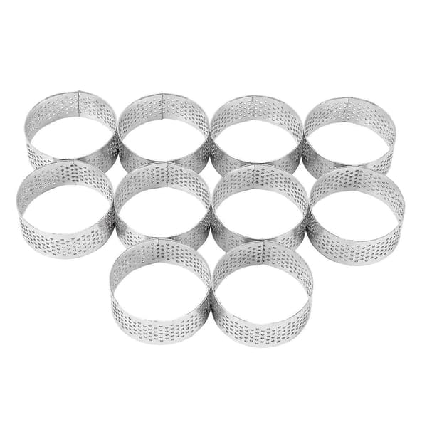 10 Pakk 5cm Rustfritt Stål Tart Ring, Varmebestandig Perforert Kake