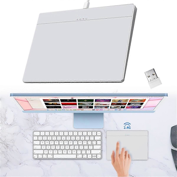 USB Touchpad Mus Multi-Gesture Trådløs Touchpad Type-C Genopladelig Kablet Præcisions Trackpad til