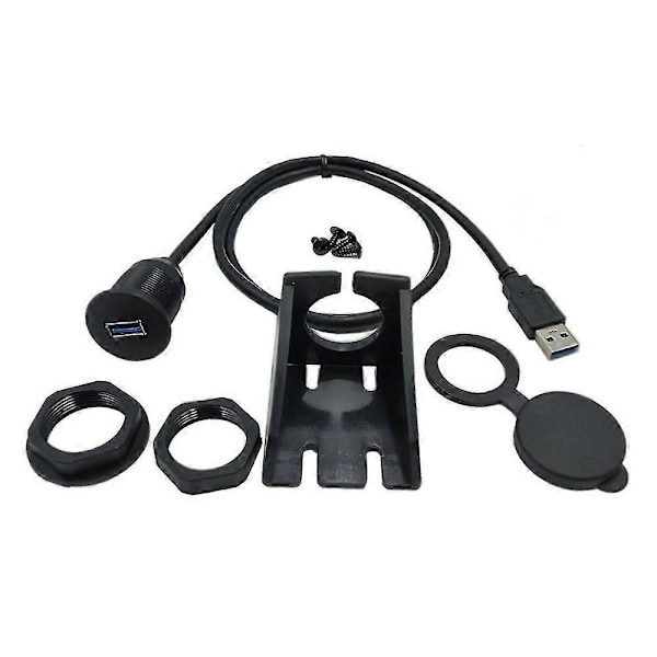 Vandtæt planmonteret USB-dock adapter instrumentpanel Pan USB 3.0 port han til hun forlængerkabel til bil motorcykel