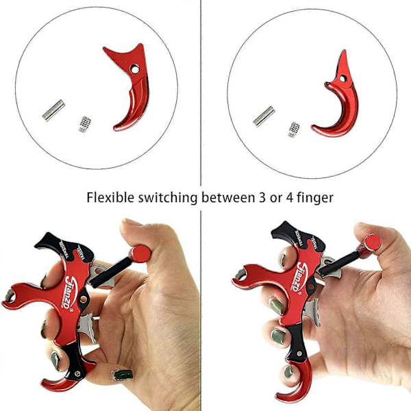 Aid Releaser Tommelutløser Hjelpemidler Utløserhjelp for Bueskyting 3 eller 4 Finger Håndgrep