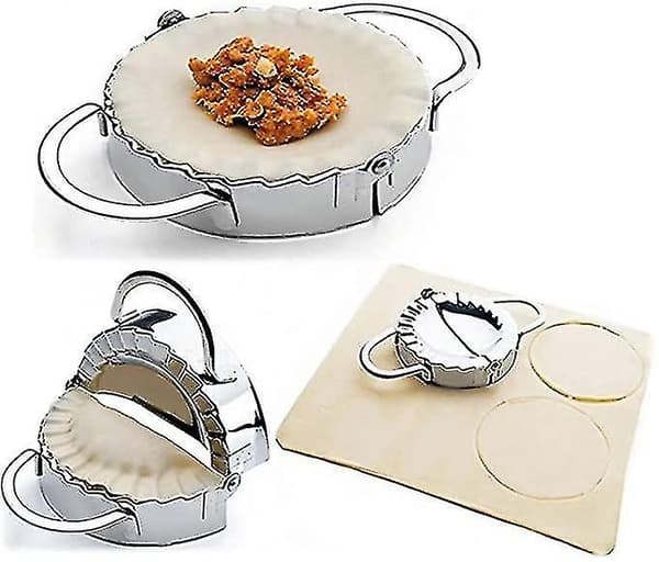 Dumpling Maker i rustfritt stål, Empanada Maker Press, Bakstverktøy Ravioli Mold Kjøkkenutstyr (3' Dia)