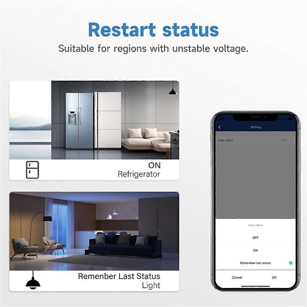 Mini Smart Bryter 16A WiFi Relémodul Smart Bryter Trådløs Lysbryter Stemmestyring For Smart