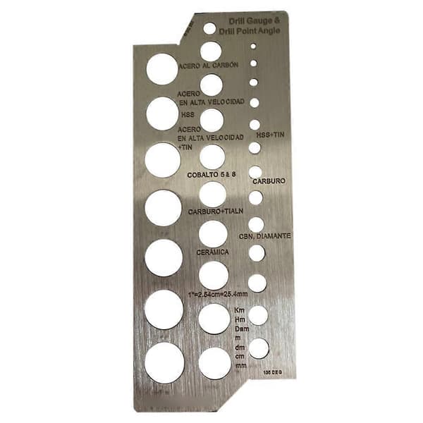 Bordiametermåler i rustfritt stål, borbitt 127x51x1mm sølv, høy kvalitet, måleverktøy 159-127mm