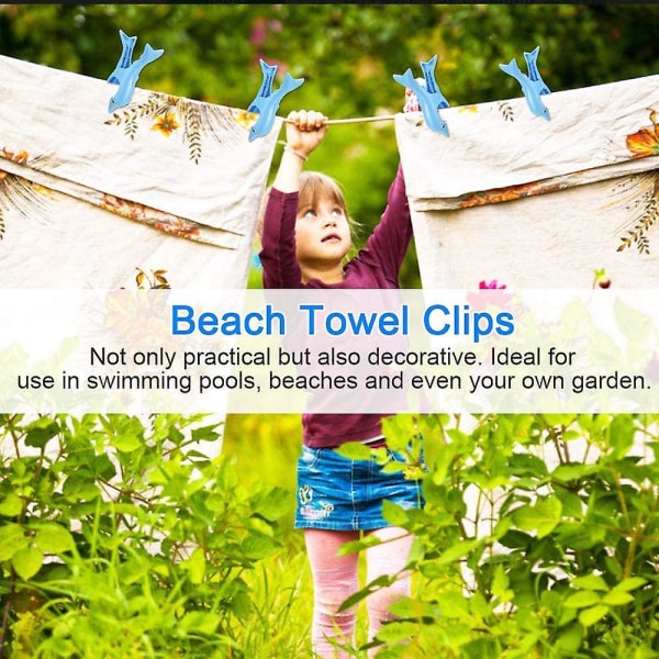 Strandhåndklædeclips Plastdyneclips Klemmeholder Solsengspløkker Tøjvaskpinde Vindtætte tøjklemmer