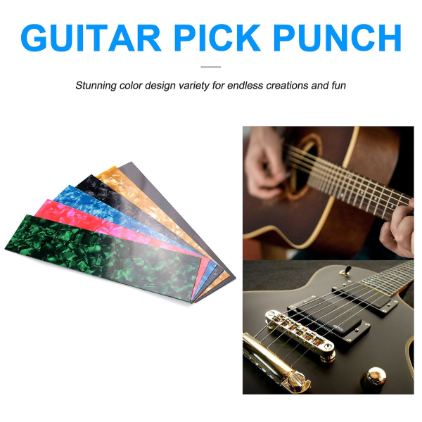 DIY Guitar Pick Punch Sheets Musiker Celluloid Guitar Pick Strips Tre tjocklek med 0,46/0,71/0.